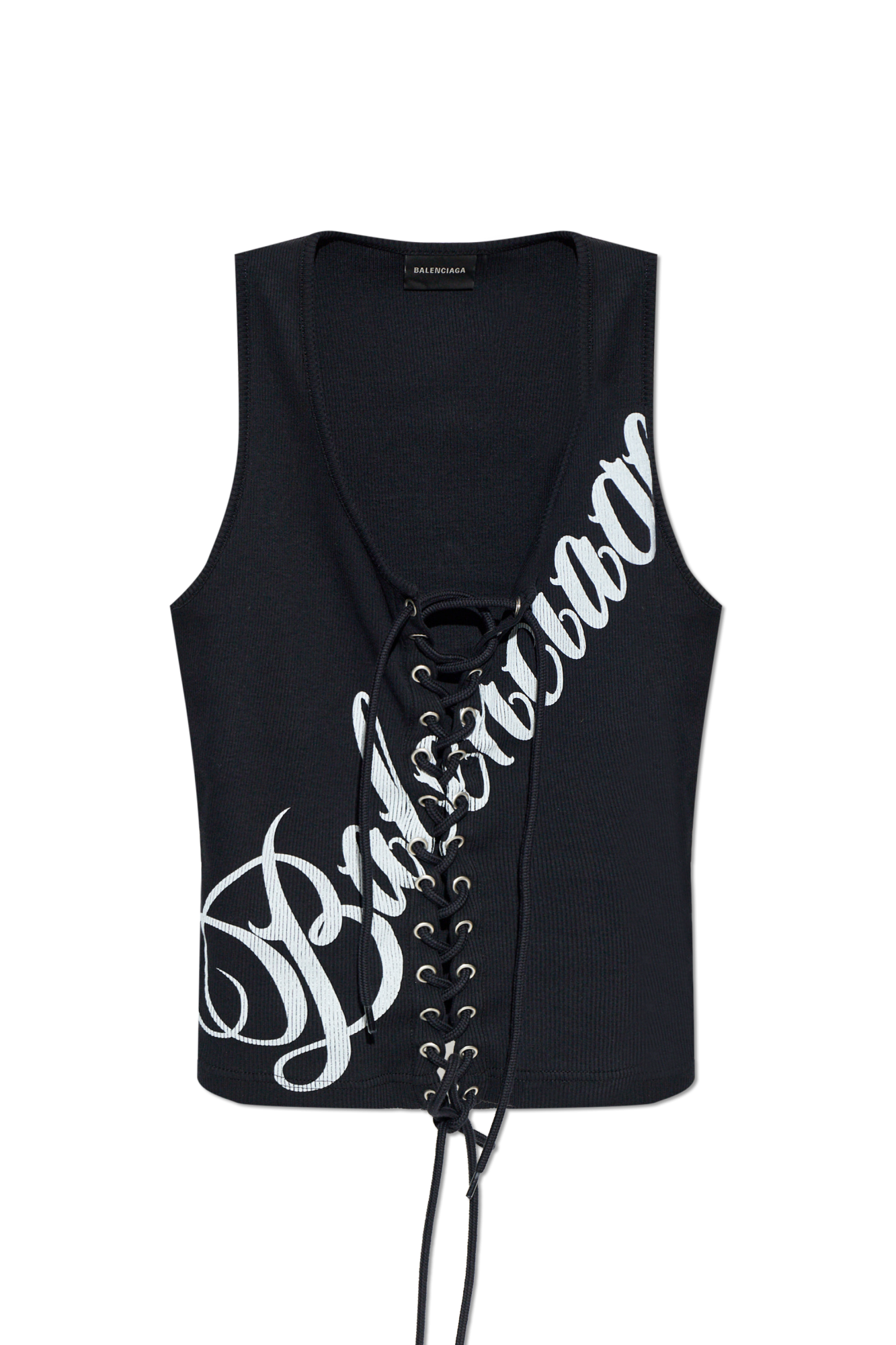 Black Ribbed sleeveless top Balenciaga - Vitkac France